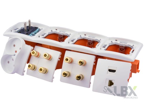 Gniazdka głośnikowe ścienne, HDMI, RJ-45, 230V terminal