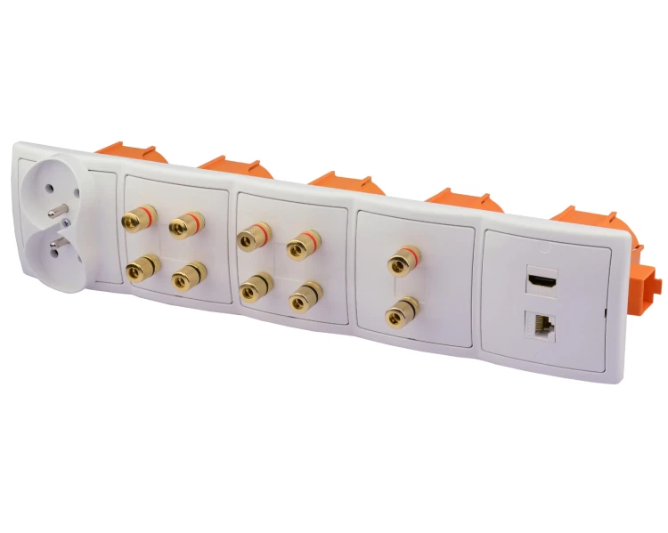 Gniazdka głośnikowe ścienne, HDMI, RJ-45, 230V