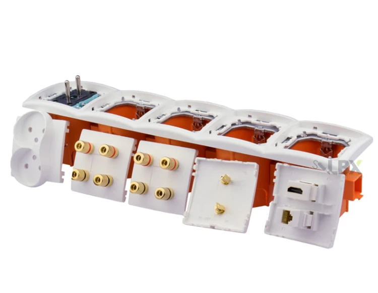 Gniazdka głośnikowe ścienne, HDMI, RJ-45, 230V