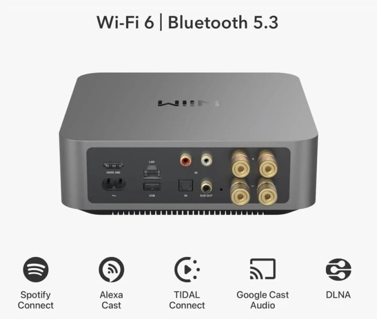 Wzmacniacz stereo streamer WiiM AMP PRO z Bluetooth Wi-Fi HDMI ARC - Dark Gray