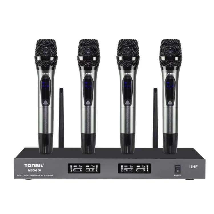 Zestaw mikrofonowy Tonsil MBD 900 bezprzewodowy z odbiornikiem 4x mikrofon