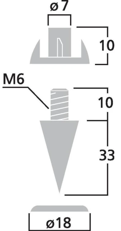 Kolce pod kolumny Monacor SPS-35/SC srebrne - 4 sztuki
