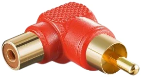 Przejściówka adapter kątowy RCA łącznik