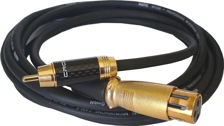 Kable audio 2x XLR żeński - 2RCA Klotz - 1m