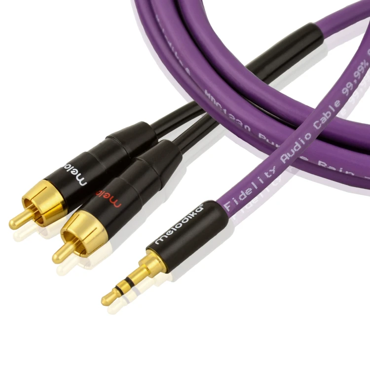 Kable jack 3,5mm - 2 RCA Melodika MDMJ2R - 1,5m