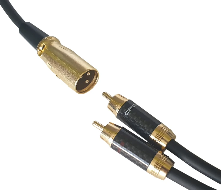 Kable audio XLR męski - 2RCA cinch Klotz - 2m