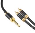 Kable audio 6,3 Jack stereo - 2x RCA Klotz - 4m