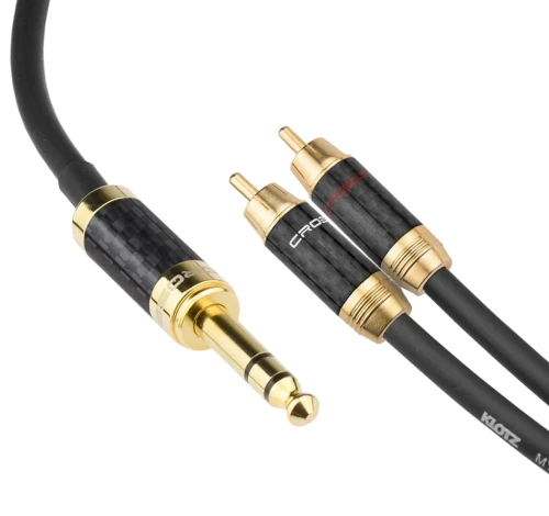 Kable audio 6,3 Jack stereo - 2x RCA Klotz - 6m