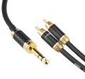 Kable audio 6,3 Jack stereo - 2x RCA Klotz - 8m