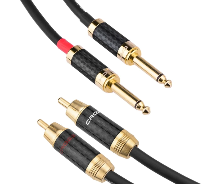 Kable jack 2x 6,3 mm mono - 2x RCA Klotz - 2m