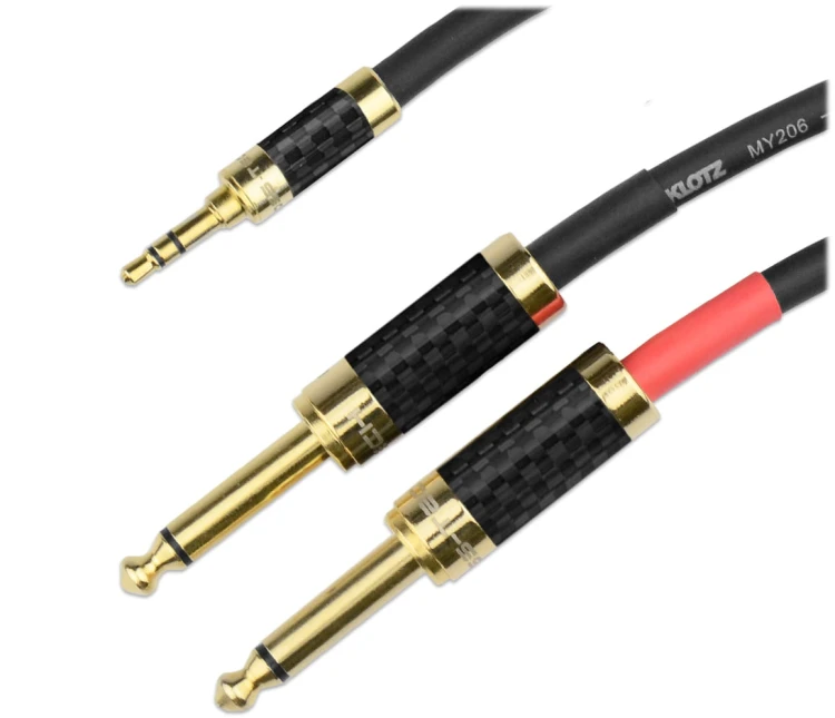 Kable jack 3,5 mm - 2x jack 6,3 mm mono Klotz - 20m