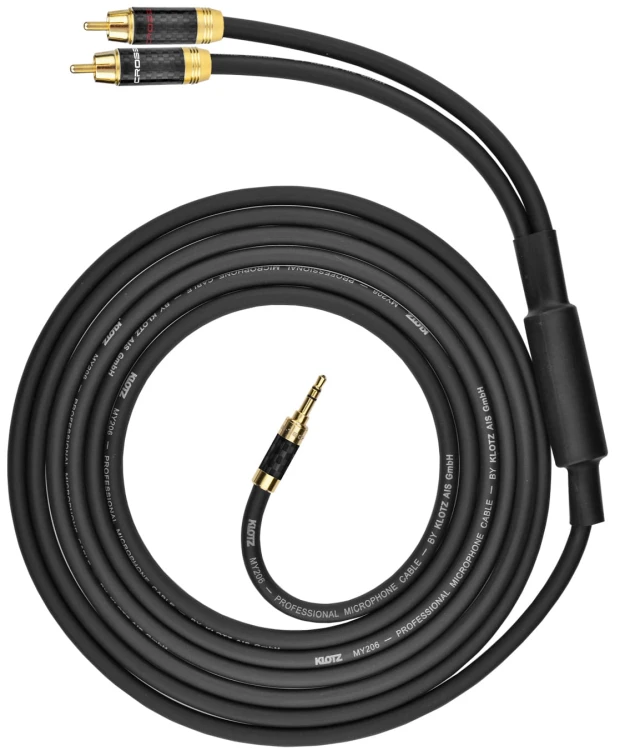 Kable jack mały 3,5 mm - 2x RCA Klotz - 2,5m