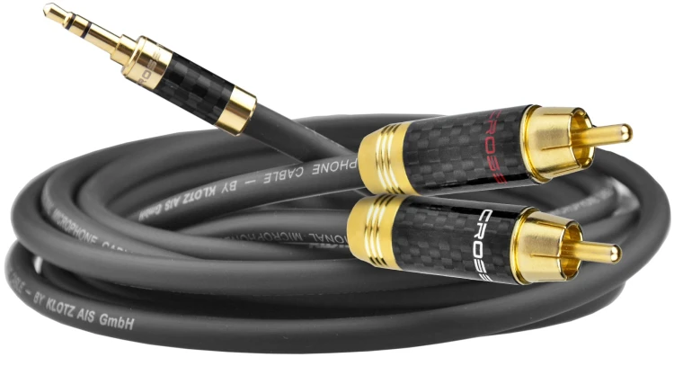 Kable jack mały 3,5 mm - 2x RCA Klotz - 14m
