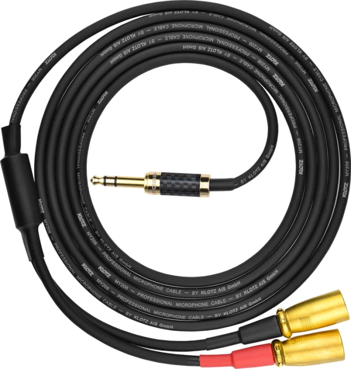 Kable jack 6,3 mm stereo - 2x XLR męski Klotz - 1,5m
